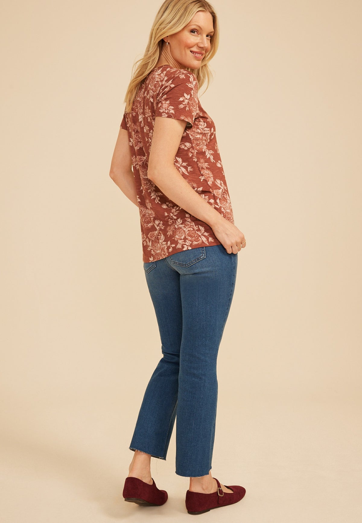 Maurices 24/7 Kennedy Floral Crew Neck Tee