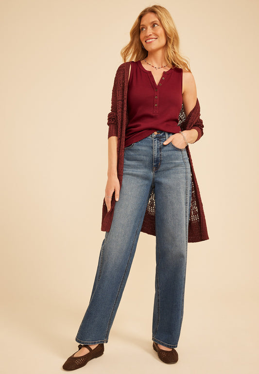Maurices Ribbed Henley Tank Top