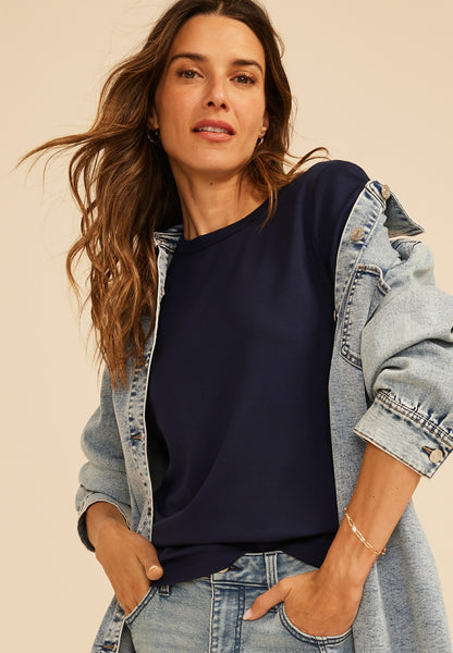 Maurices 24/7 Elbow Sleeve Crew Neck Tee