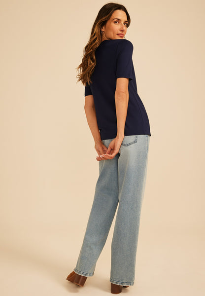 Maurices 24/7 Elbow Sleeve Crew Neck Tee