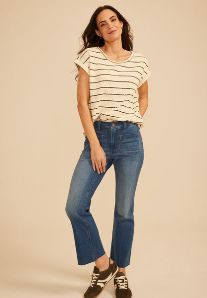 Maurices 24/7 Clara Striped Jacquard Tee