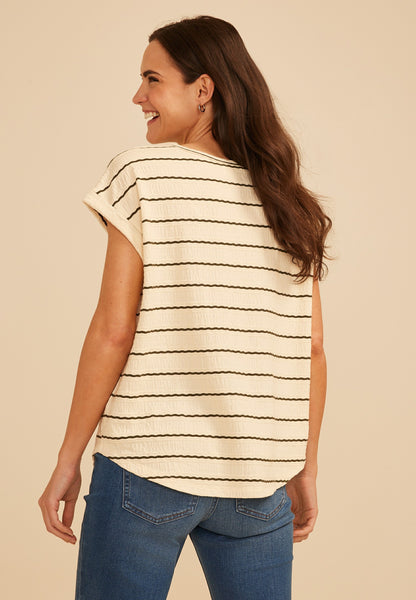 Maurices 24/7 Clara Striped Jacquard Tee