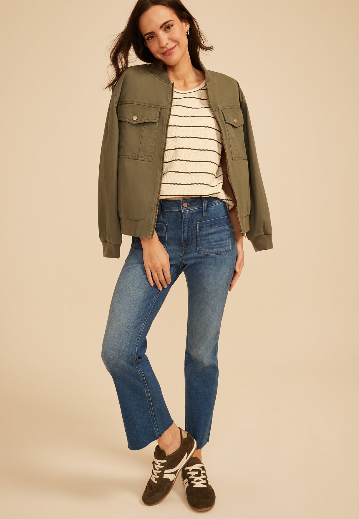Maurices 24/7 Clara Striped Jacquard Tee