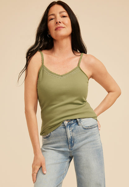 Maurices Embellished Ribbed V Neck Cami