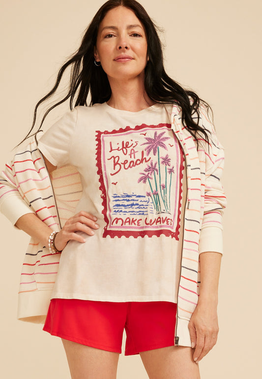 Maurices Lifes A Beach Make Waves Classic Fit Graphic Tee