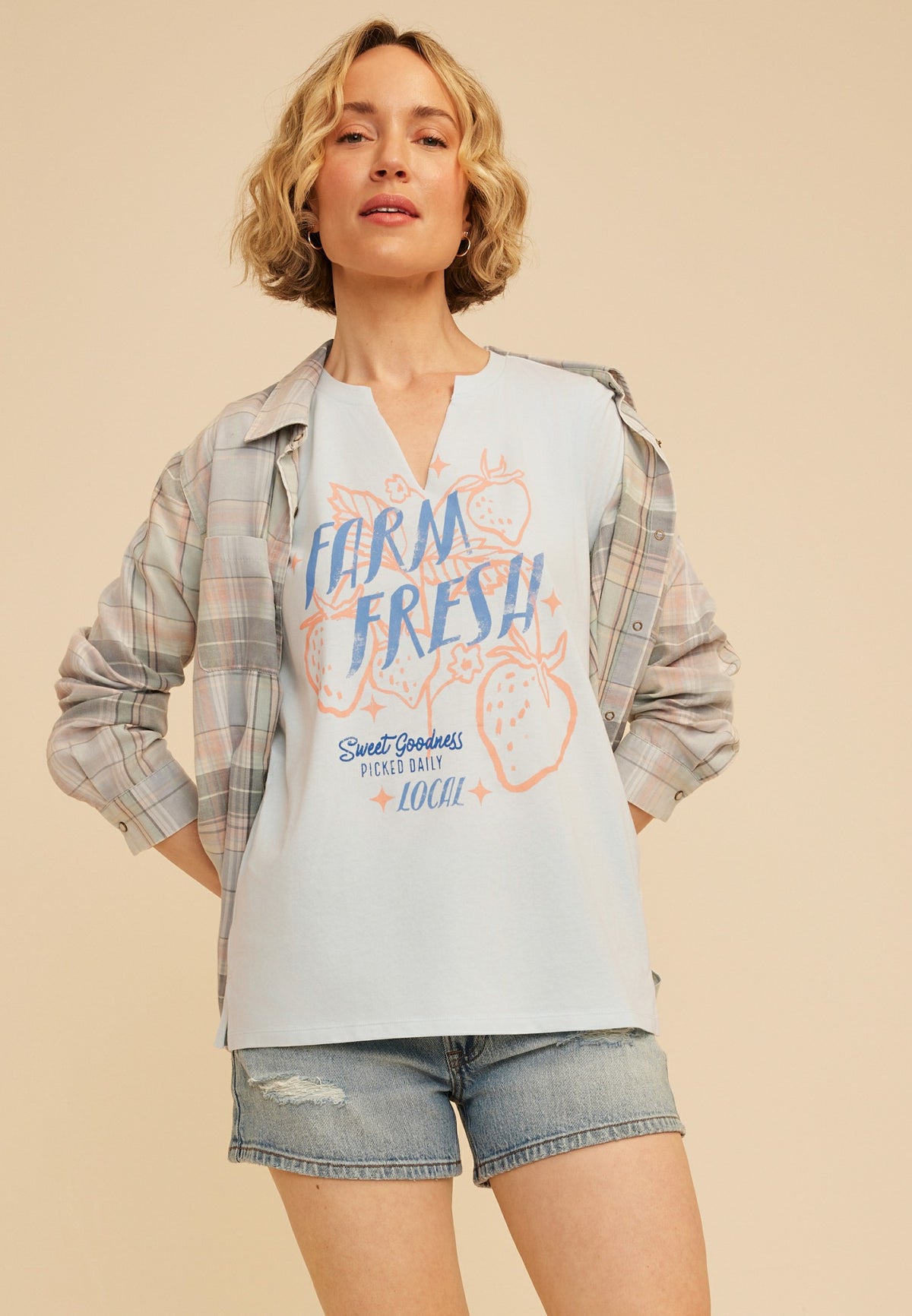 Maurices Farm Fresh Strawberry Classic Fit Graphic Tee