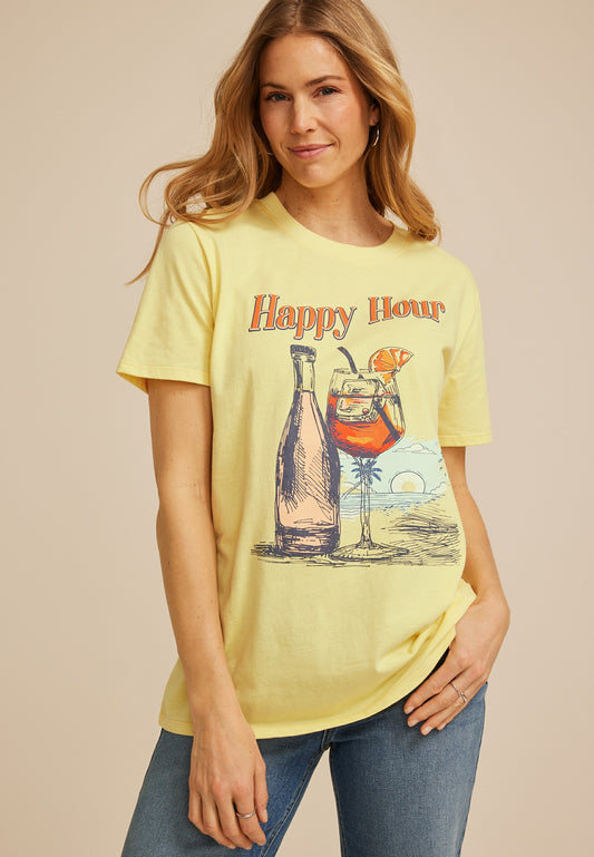 Maurices Happy Hour Oversized Fit Graphic Tee