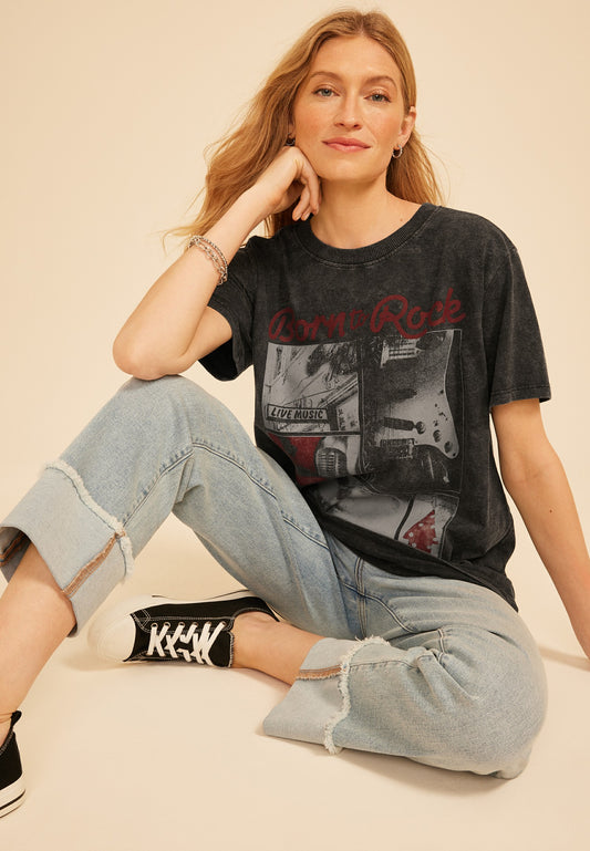Maurices Born To Rock Oversized Fit Graphic Tee