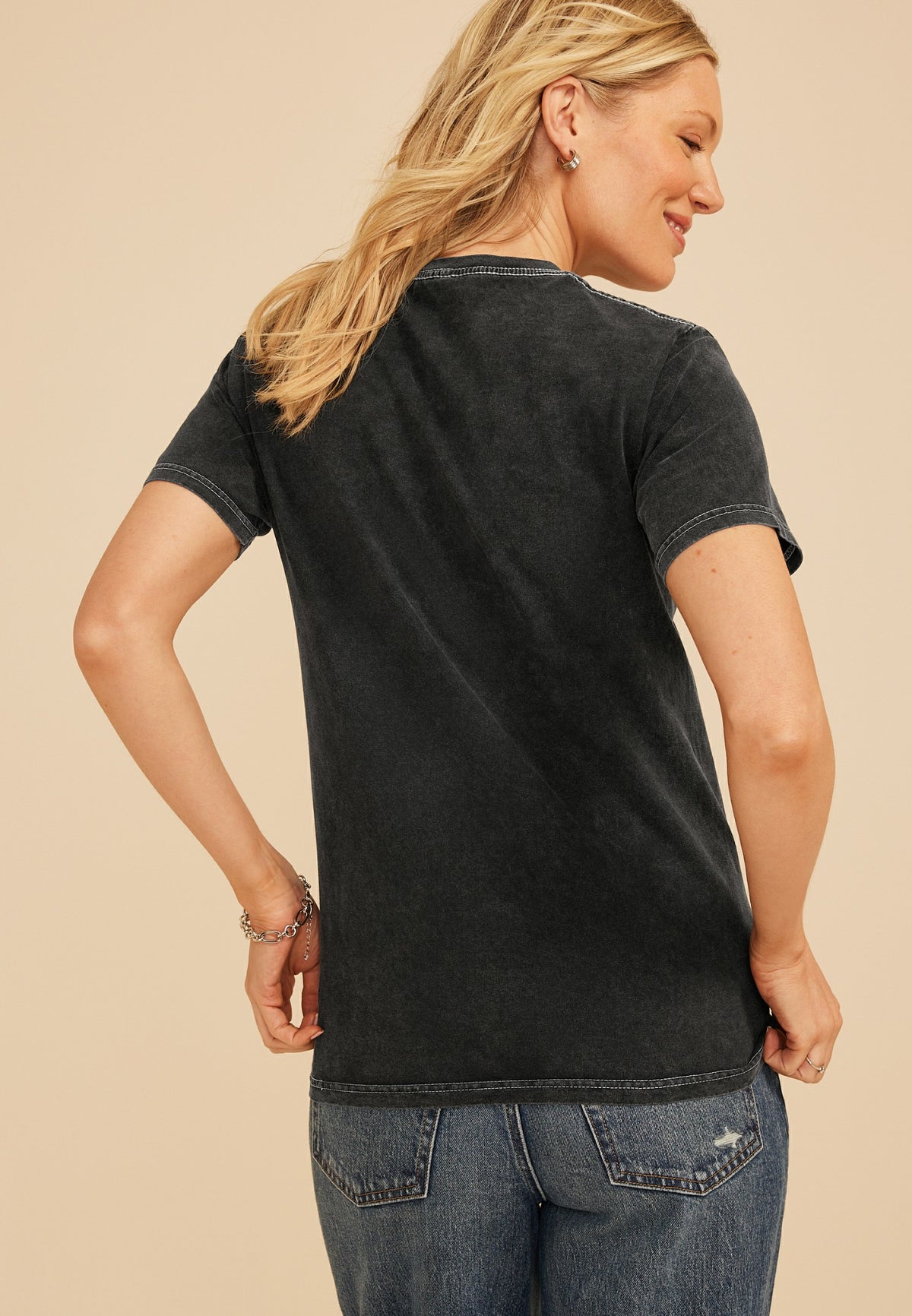 Maurices Rhinestone Winged Cross Standard Fit Graphic Tee