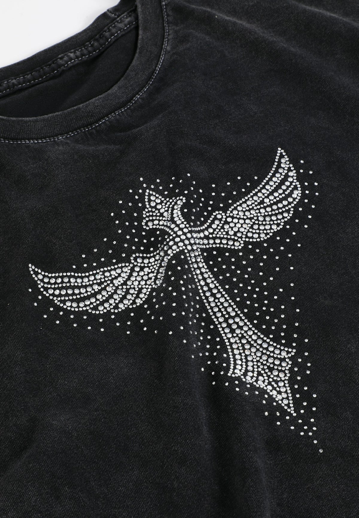 Maurices Rhinestone Winged Cross Standard Fit Graphic Tee