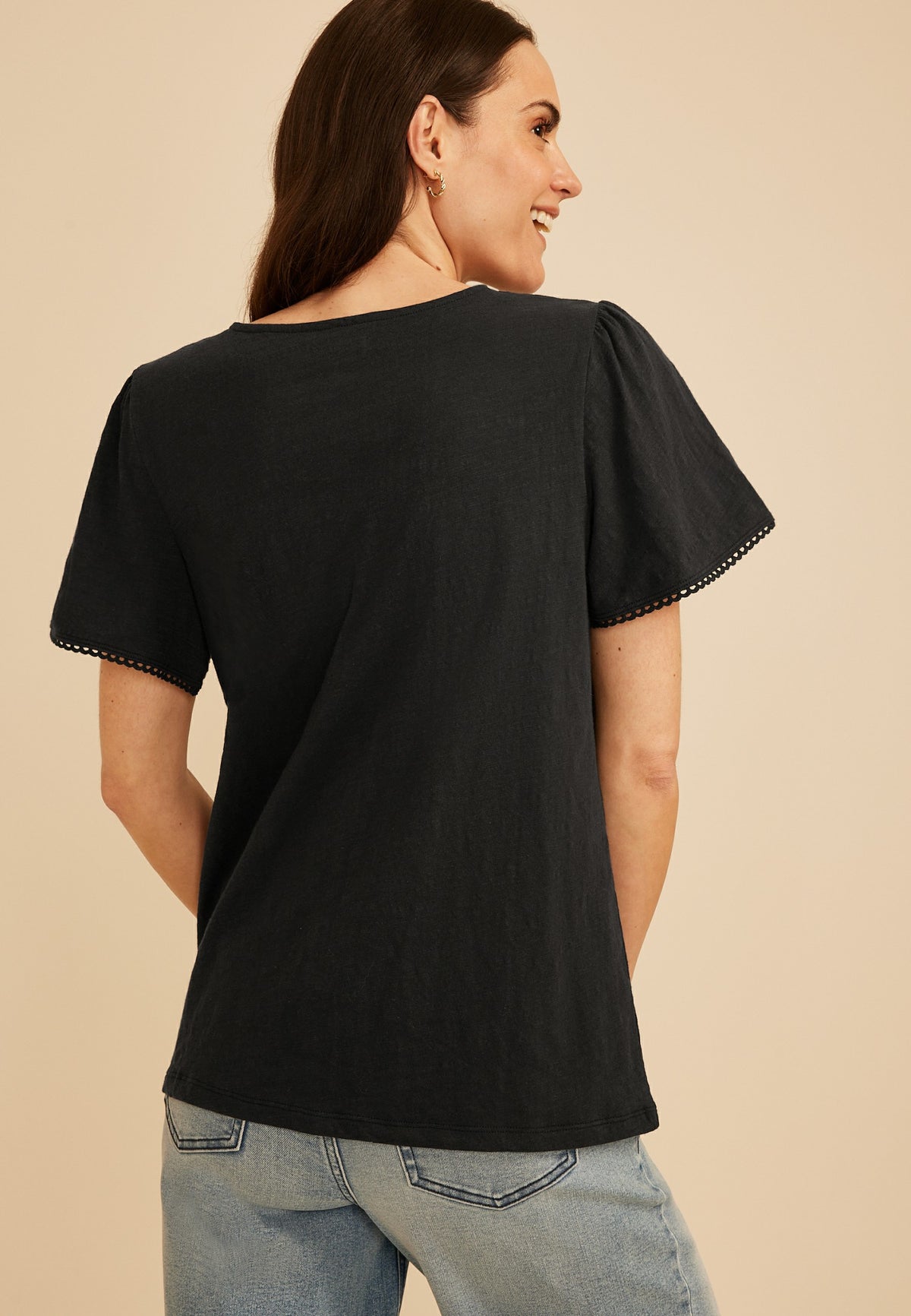 Maurices Floral Embroidered V Neck Blouse