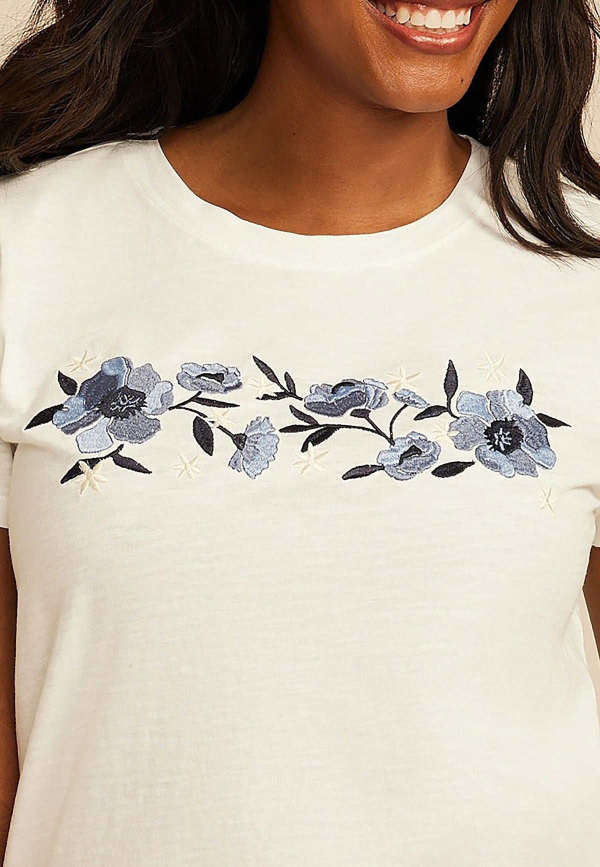 Maurices Floral Embroidered Classic Fit Graphic Tee