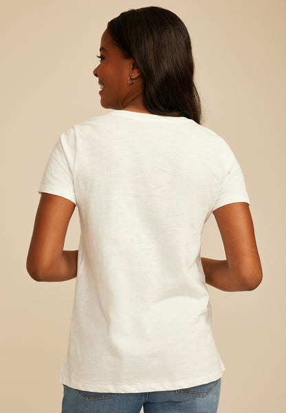 Maurices Floral Embroidered Classic Fit Graphic Tee
