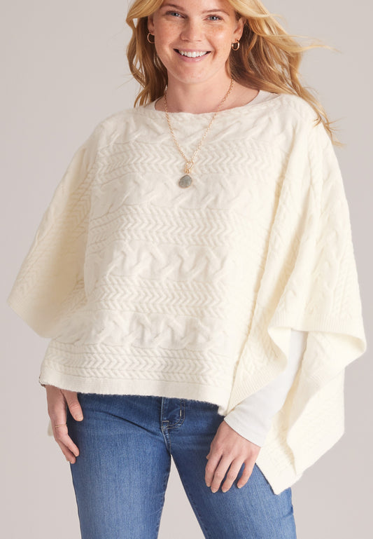 Maurices Cable Knit Boat Neck Sweater Poncho
