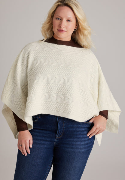 Maurices Cable Knit Boat Neck Sweater Poncho