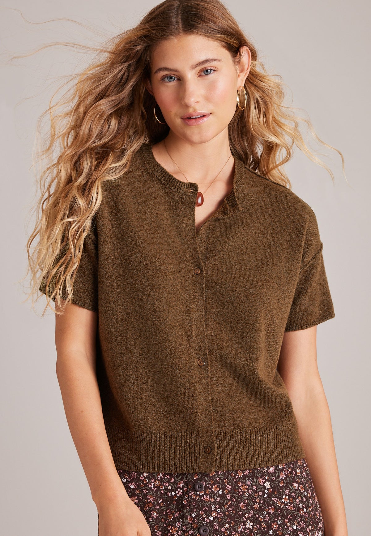 Maurices Super Soft Short Sleeve Button Front Cardigan
