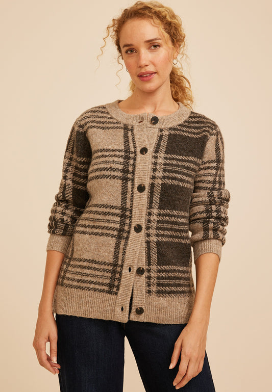 Maurices Mixed Plaid Button Front Cardigan