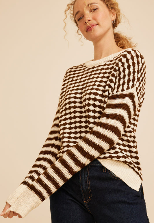 Maurices Multi Dot Stripe Sweater