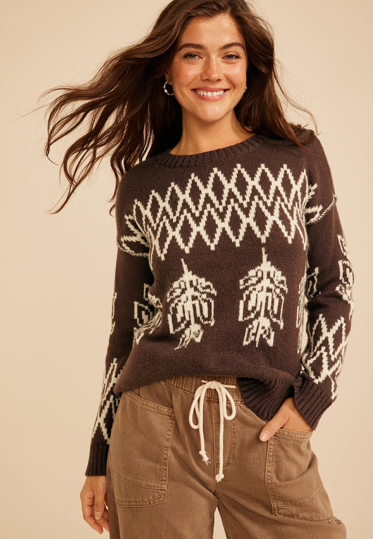 Maurices Nordic Fair Isle Crew Neck Sweater