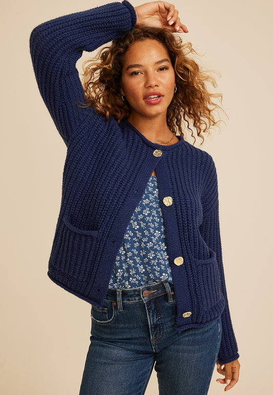 Maurices Chunky Stitch Button Front Cardigan