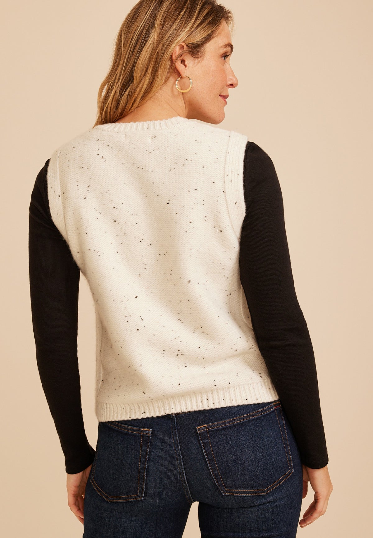 Maurices Speckled Button Front Sweater Vest