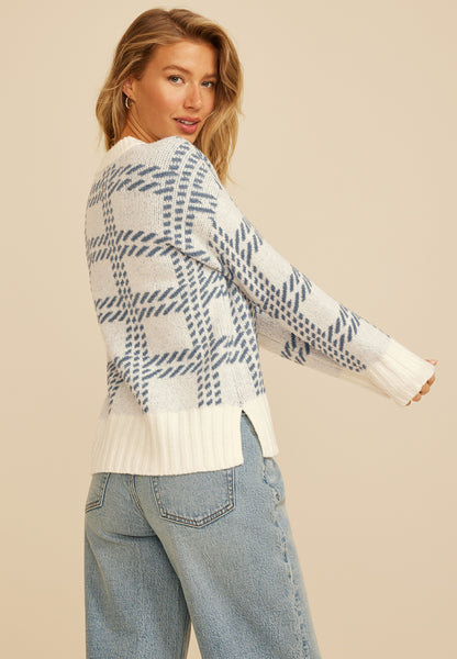 Maurices Plaid Crew Neck Sweater