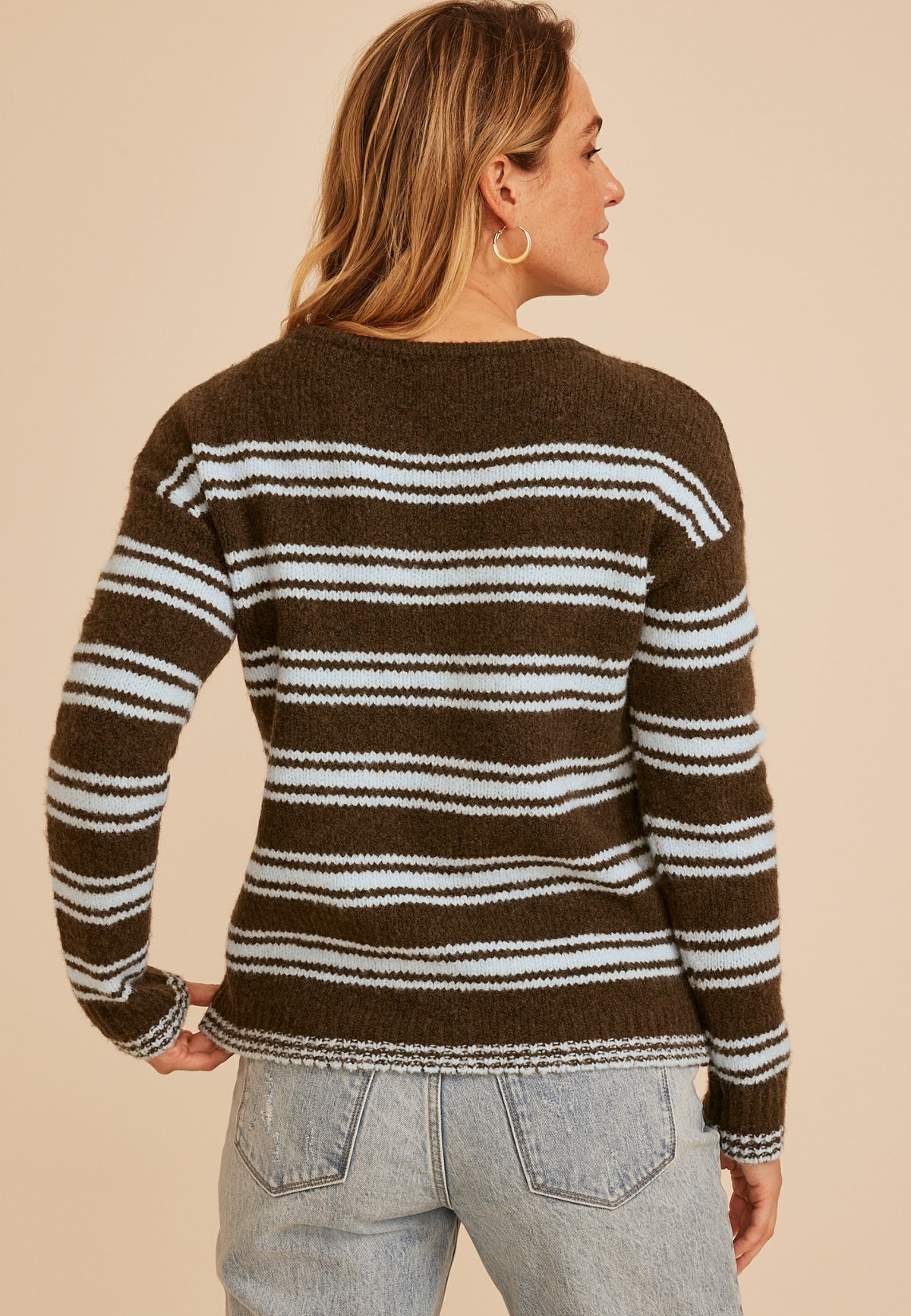 Maurices Variegated Stripe Boat Neck Sweater