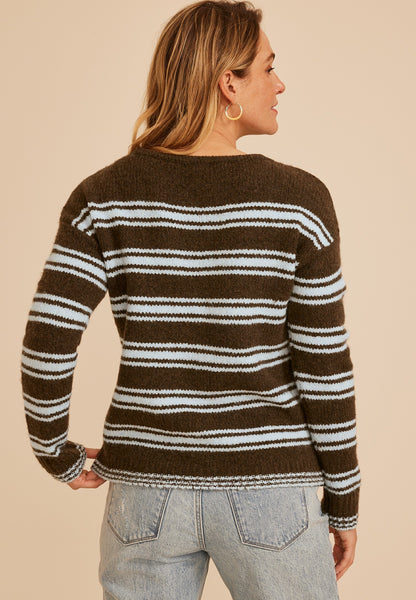 Maurices Variegated Stripe Boat Neck Sweater
