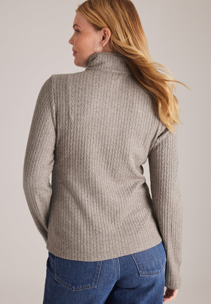 Maurices Double Zipper Cable Cardigan