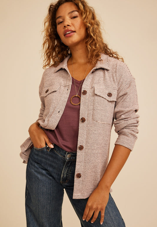 Maurices Cozy Waffle Knit Shacket