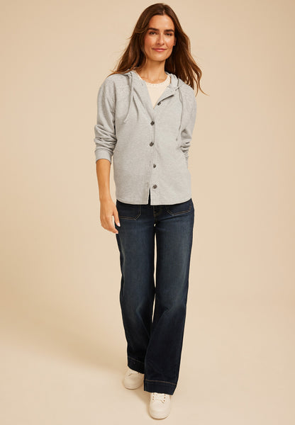 Maurices Lace Shoulder Hooded Shacket