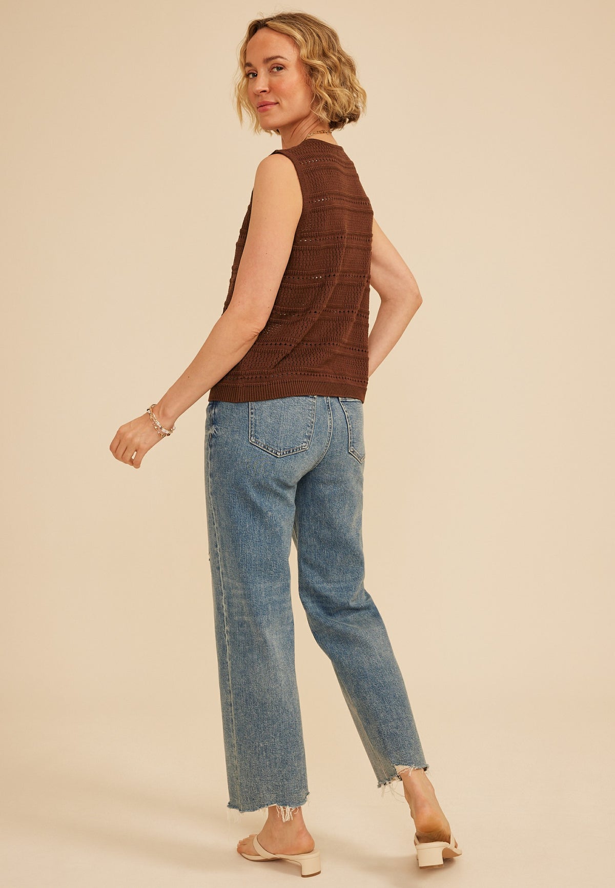 Maurices Textured Stripe Tie Front Vest