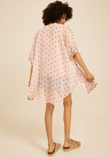 Maurices Floral Border Print Kimono