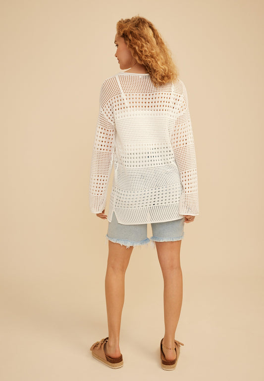 Maurices Americana Flag Mixed Stitch Tunic Sweater