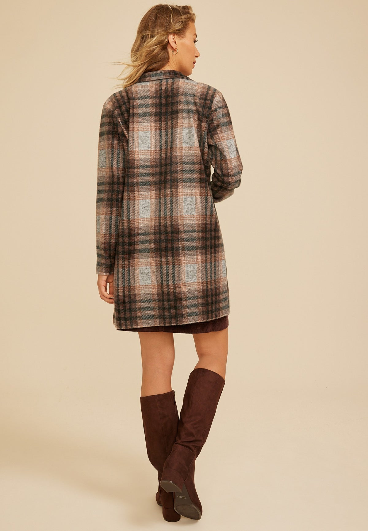 Maurices Plaid Longline Blazer