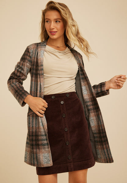 Maurices Plaid Longline Blazer
