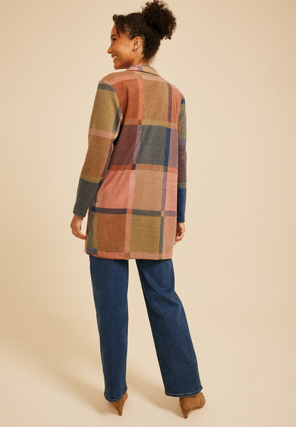 Maurices Plaid Longline Blazer