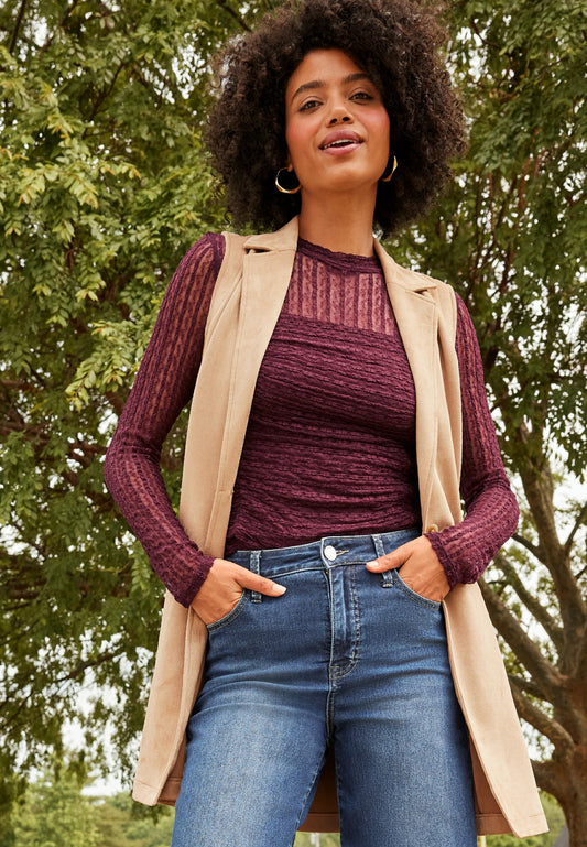 Maurices Faux Suede Blazer Vest