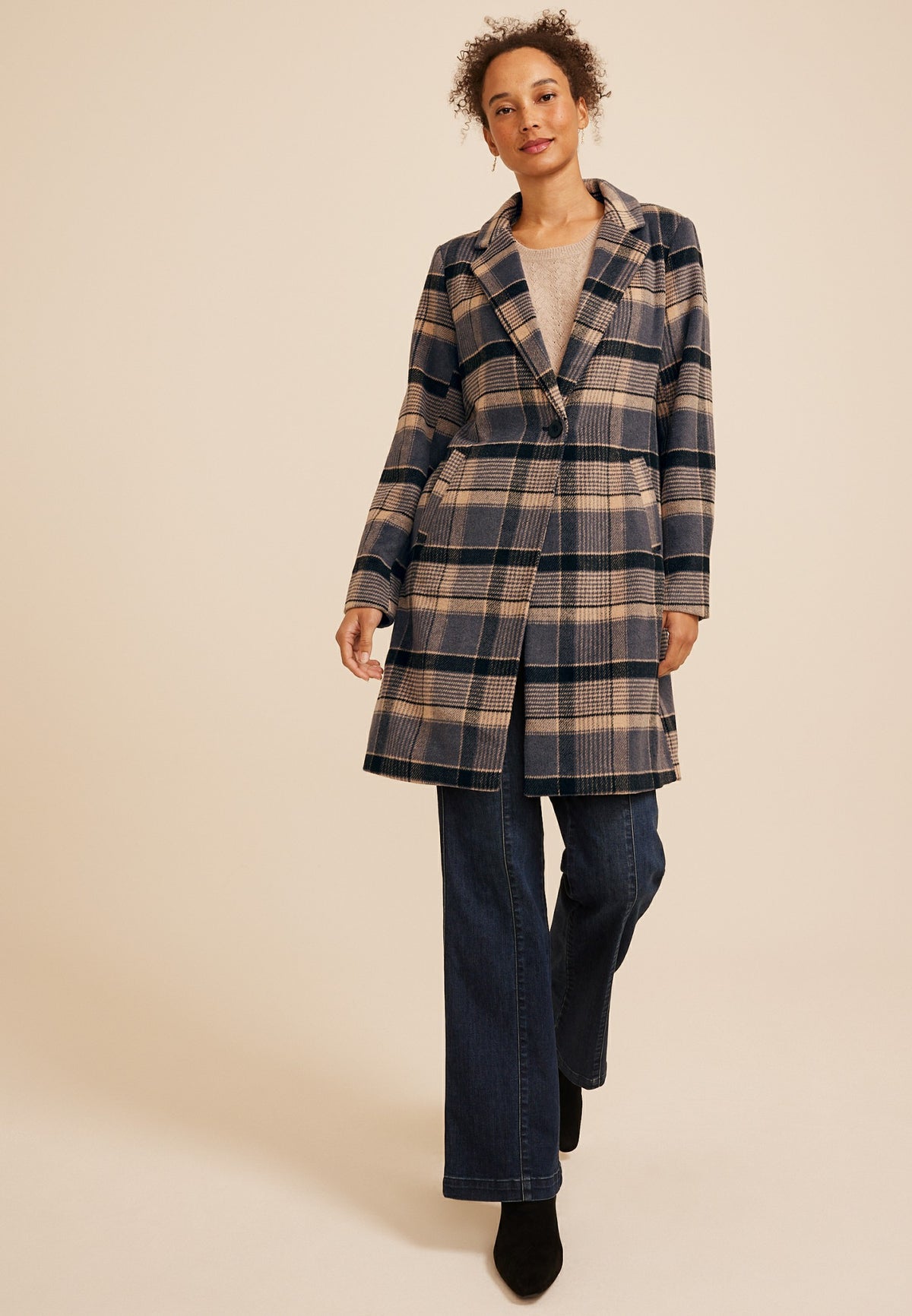Maurices Plaid Dress Coat