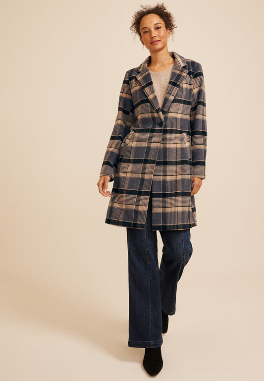 Maurices Plaid Dress Coat