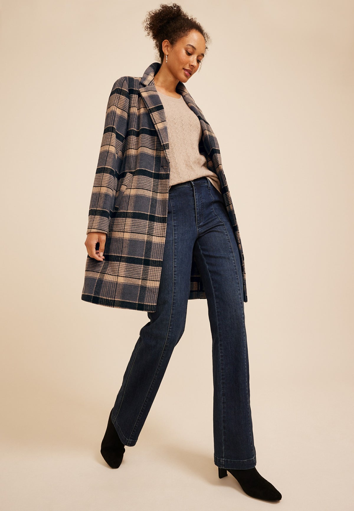 Maurices Plaid Dress Coat
