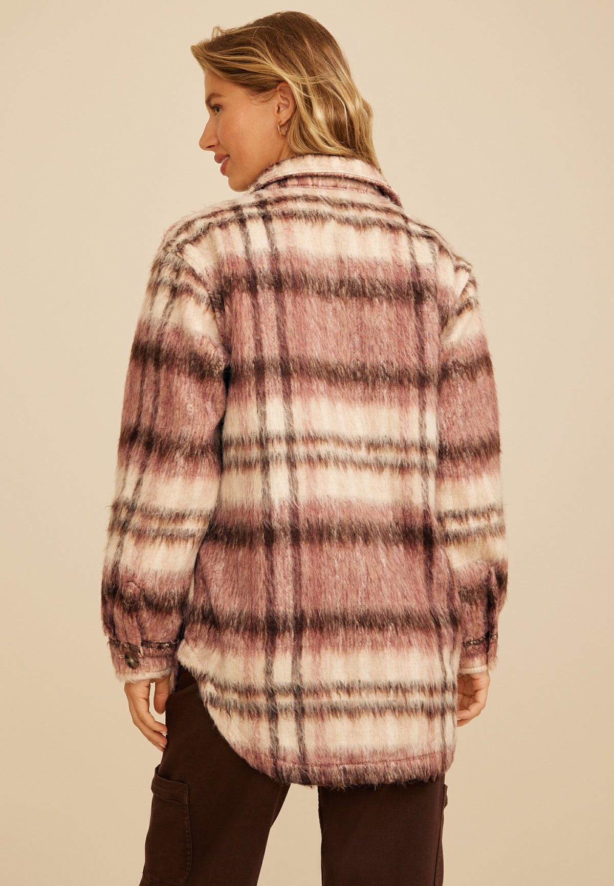 Maurices Brushed Plaid Oversized Shacket