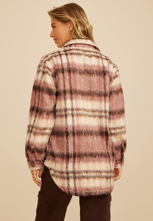 Maurices Brushed Plaid Oversized Shacket