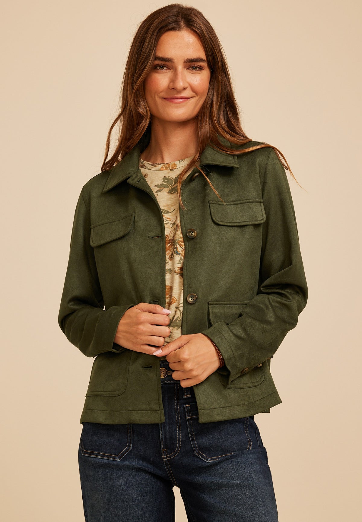 Maurices Faux Suede Pocket Jacket