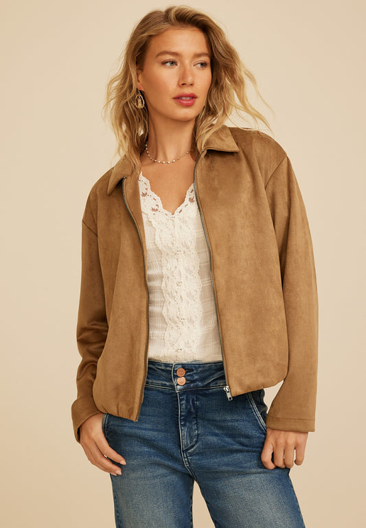 Maurices Faux Suede Bubble Hem Jacket