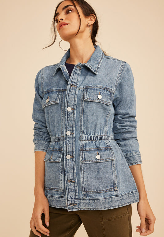 Maurices Cinch Waist Denim Jacket