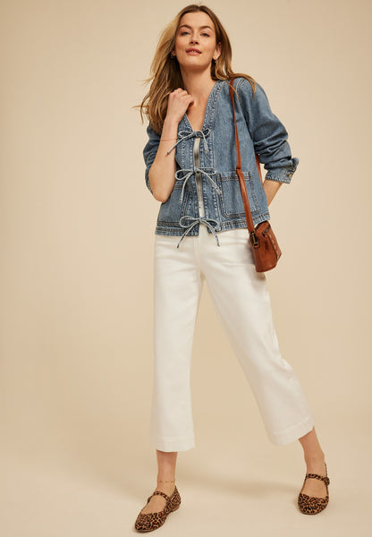 Maurices Triple Tie Front Denim Jacket