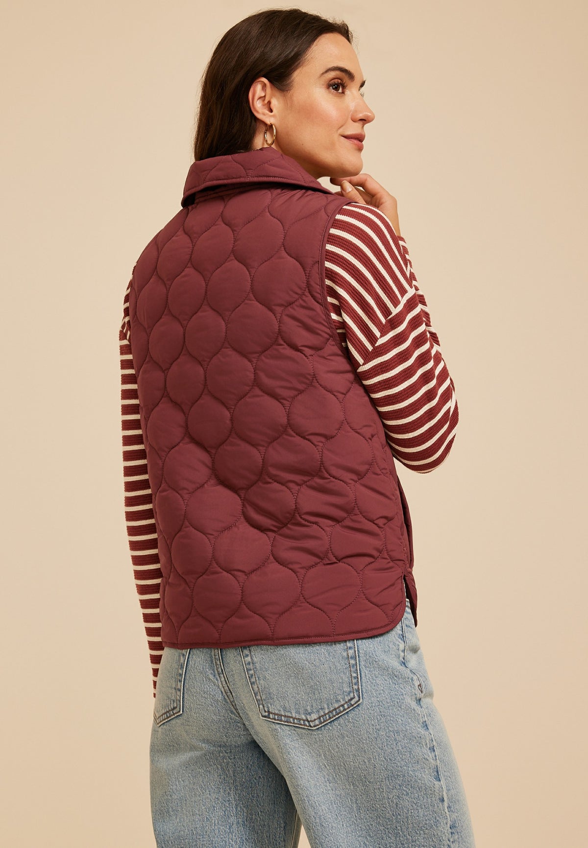Maurices Quilted Snap Front Athleisure Vest