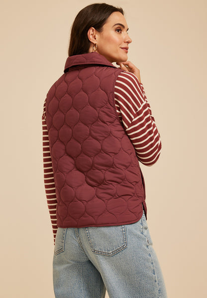 Maurices Quilted Snap Front Athleisure Vest