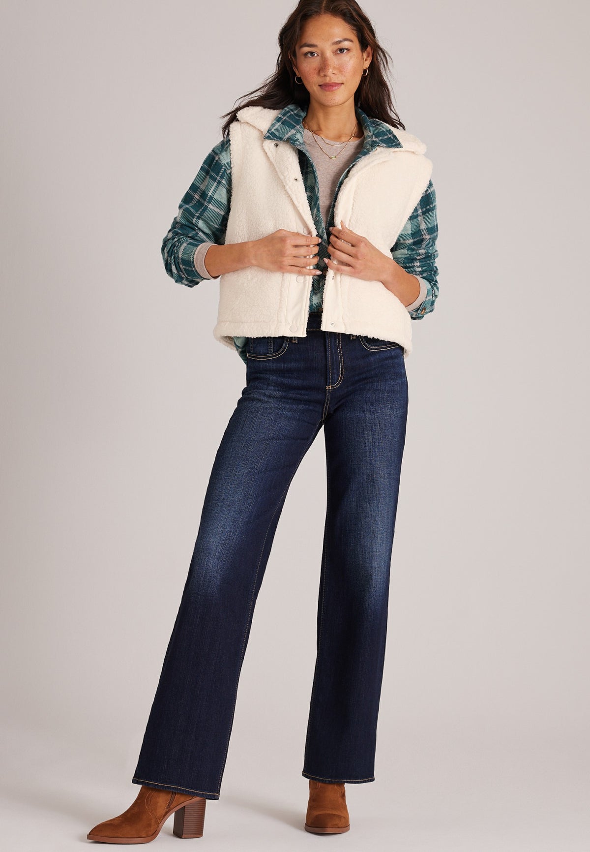 Maurices Sherpa Snap Front Vest
